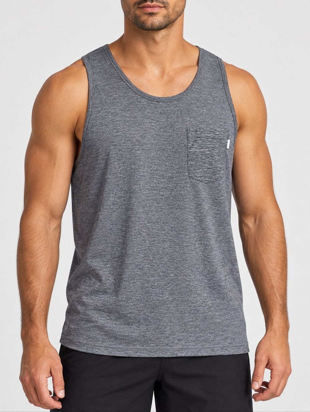 Vuori Tradewind Performance Tank Heather Grey Pocket Sleeveless Men’s L Athletic